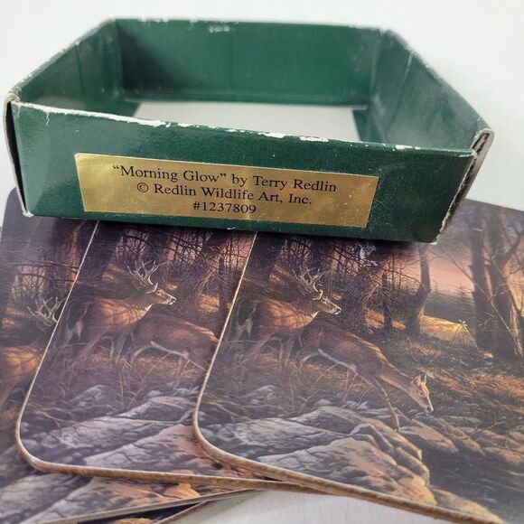 The Hadley Collection "Morning‎ Glow" Terry Redlin 6-Piece Coaster Set - Picture 5 of 6